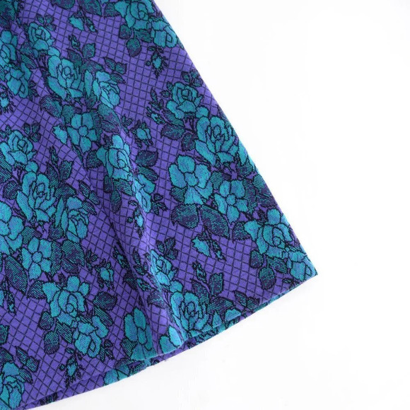 Vintage Cricket Lane Purple & Teal Floral Midi Skirt  Small - Picture 7 of 14